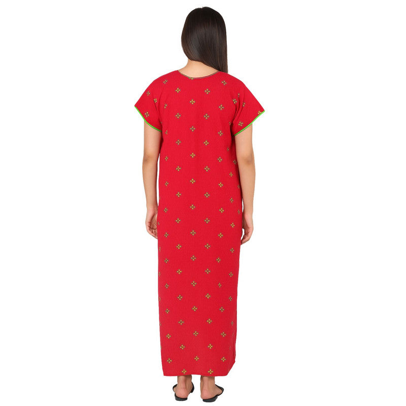 Spenca Cotton Printed Plates Nighty Gown L Size