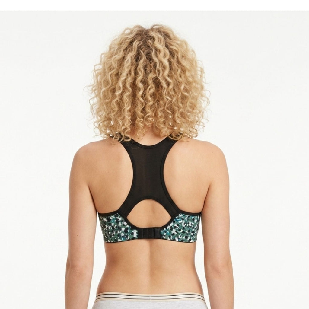 Stretchable Tactel Printed Wire-Free T-Back Bra Assorted Colors