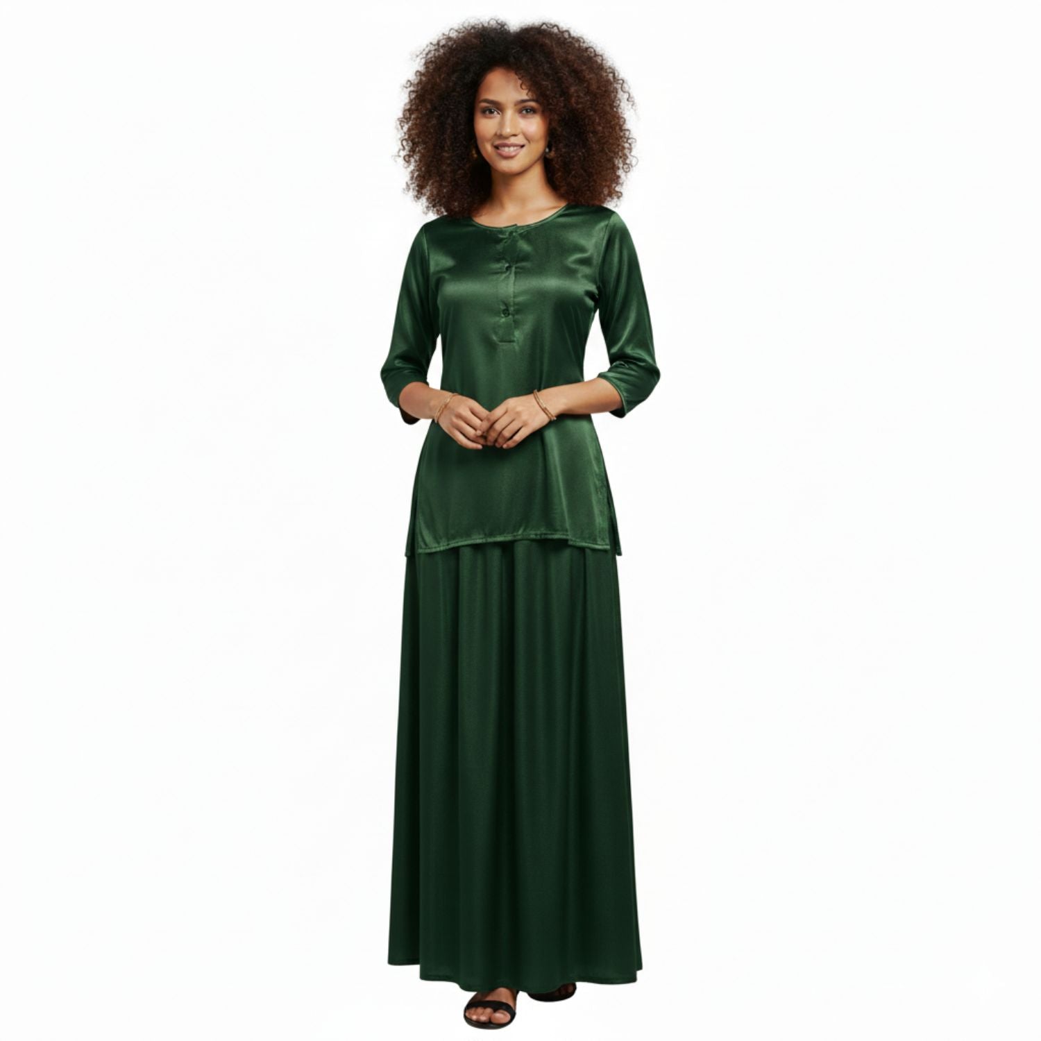 Spenca Satin Lungi Nighty One Size Assorted Colors