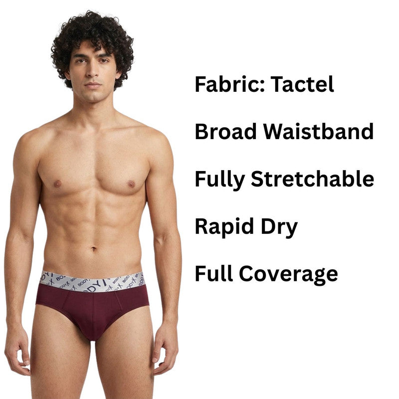 Body X Stretchable Tactel Briefs Pack Of 3 Asstd Colors