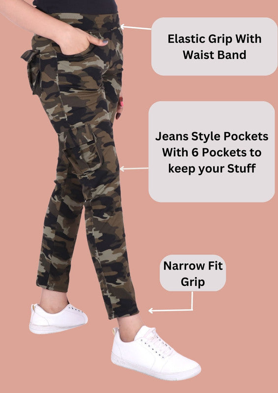 Spenca Dry Fit Stretchable Camouflage Six Pocket Lower Multicolor