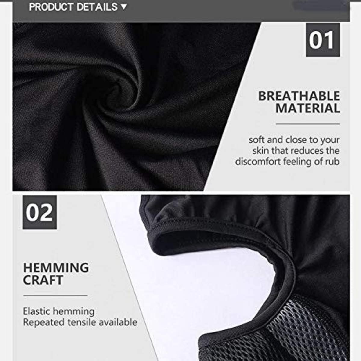 Spenca Cotton Helmet Full Face Mask Black One Size