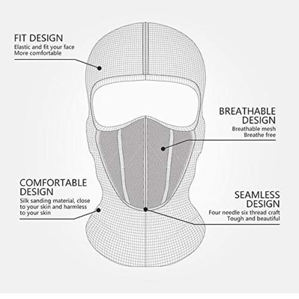Spenca Cotton Helmet Full Face Mask Black One Size
