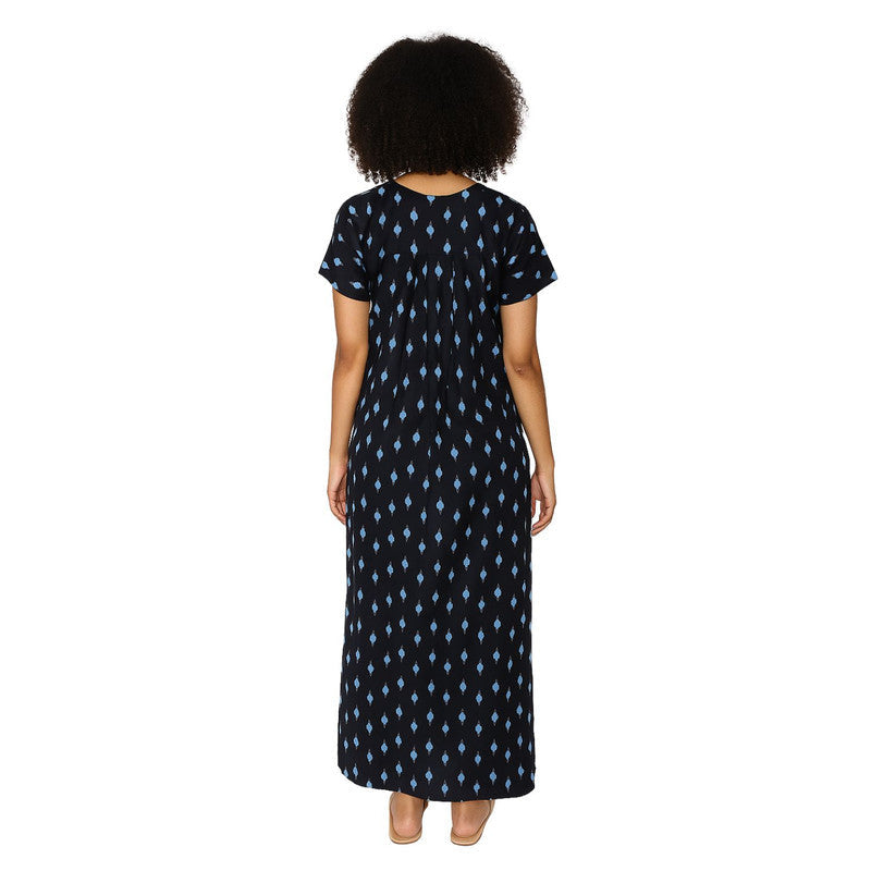 Spenca Cotton Printed Plates Nighty Gown L Size