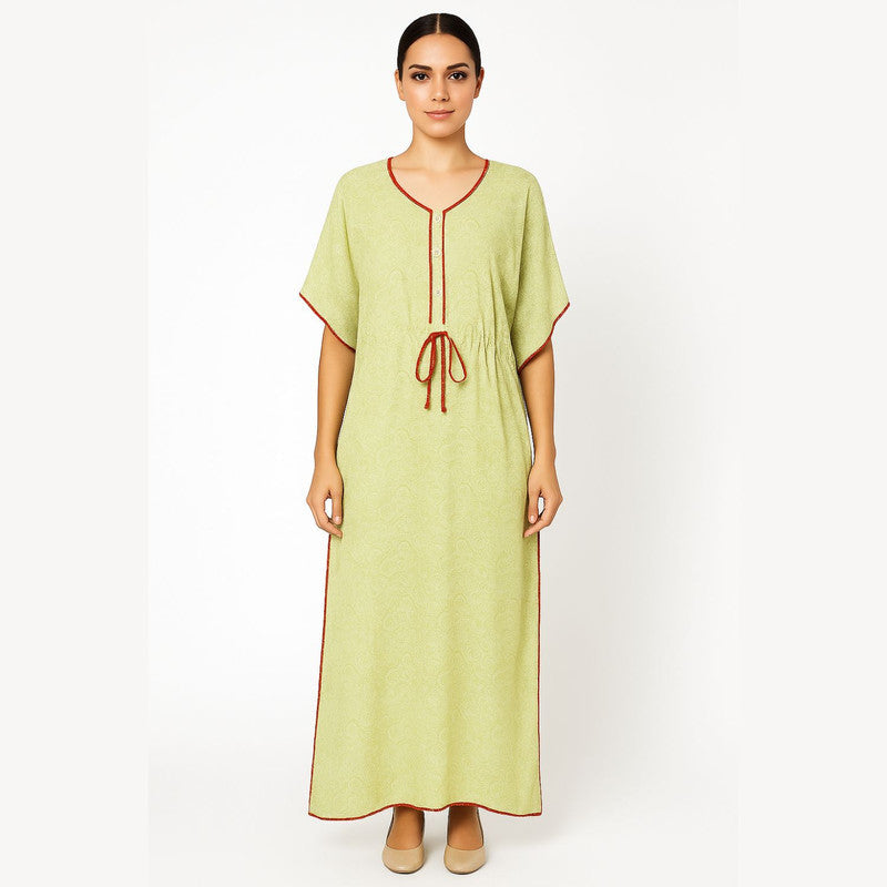 Spenca Rayon Cotton Printed Kaftan Nighty Gown