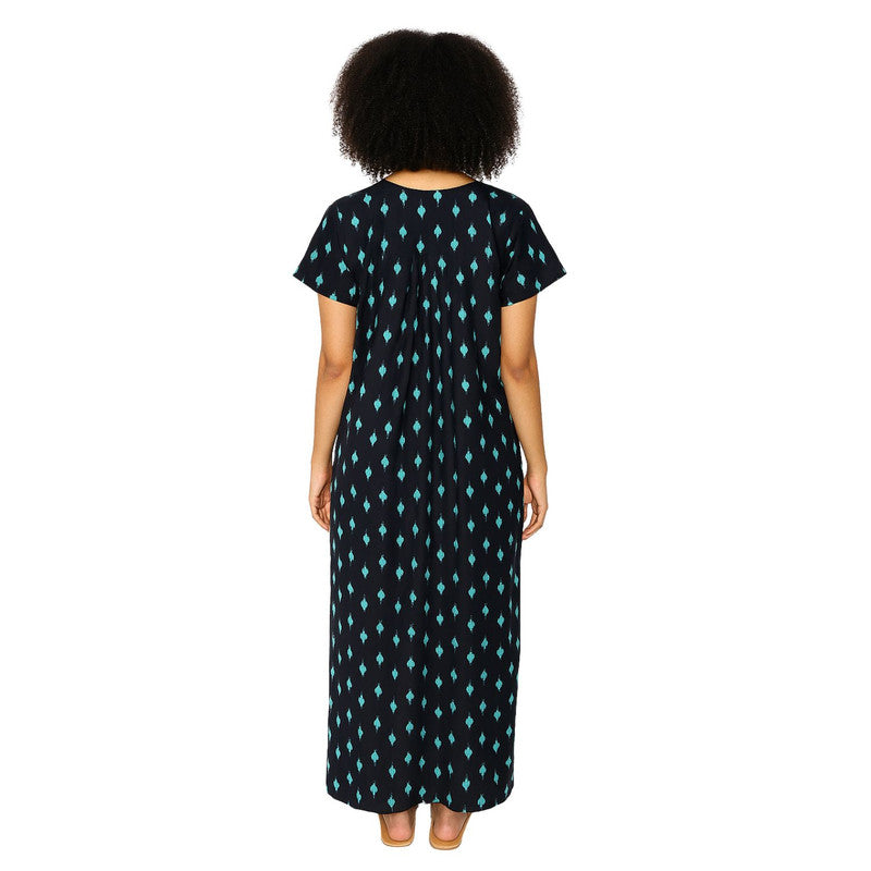 Spenca Cotton Printed Plates Nighty Gown L Size