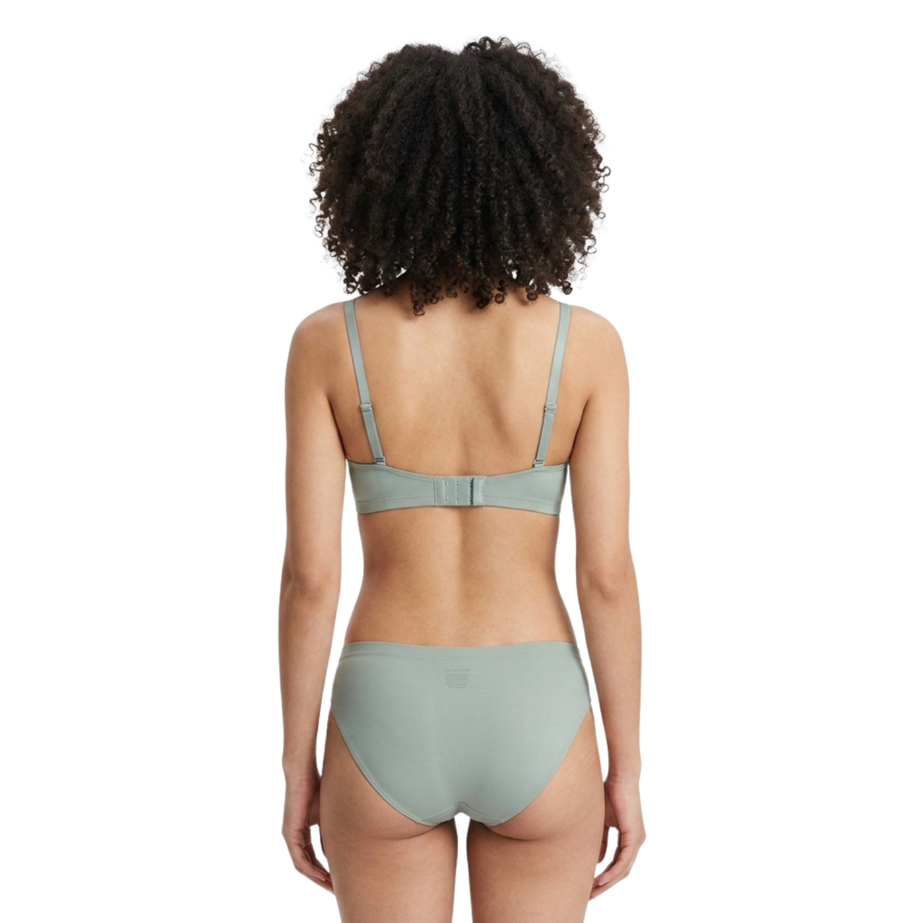 Alishan Stretchable Tactel Seamless, Non Padded "B" Cup Mid-Rise Lingerie Set