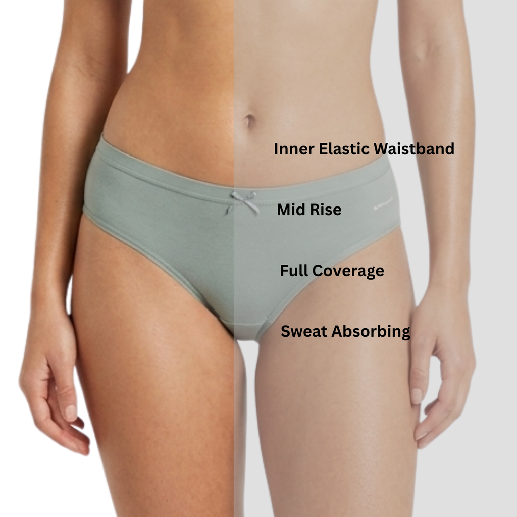 Alishan Stretchable Tactel Seamless, Non Padded "B" Cup Mid-Rise Lingerie Set