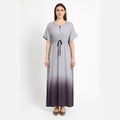 Spenca Rayon Cotton Printed Kaftan Nighty Gown Grey