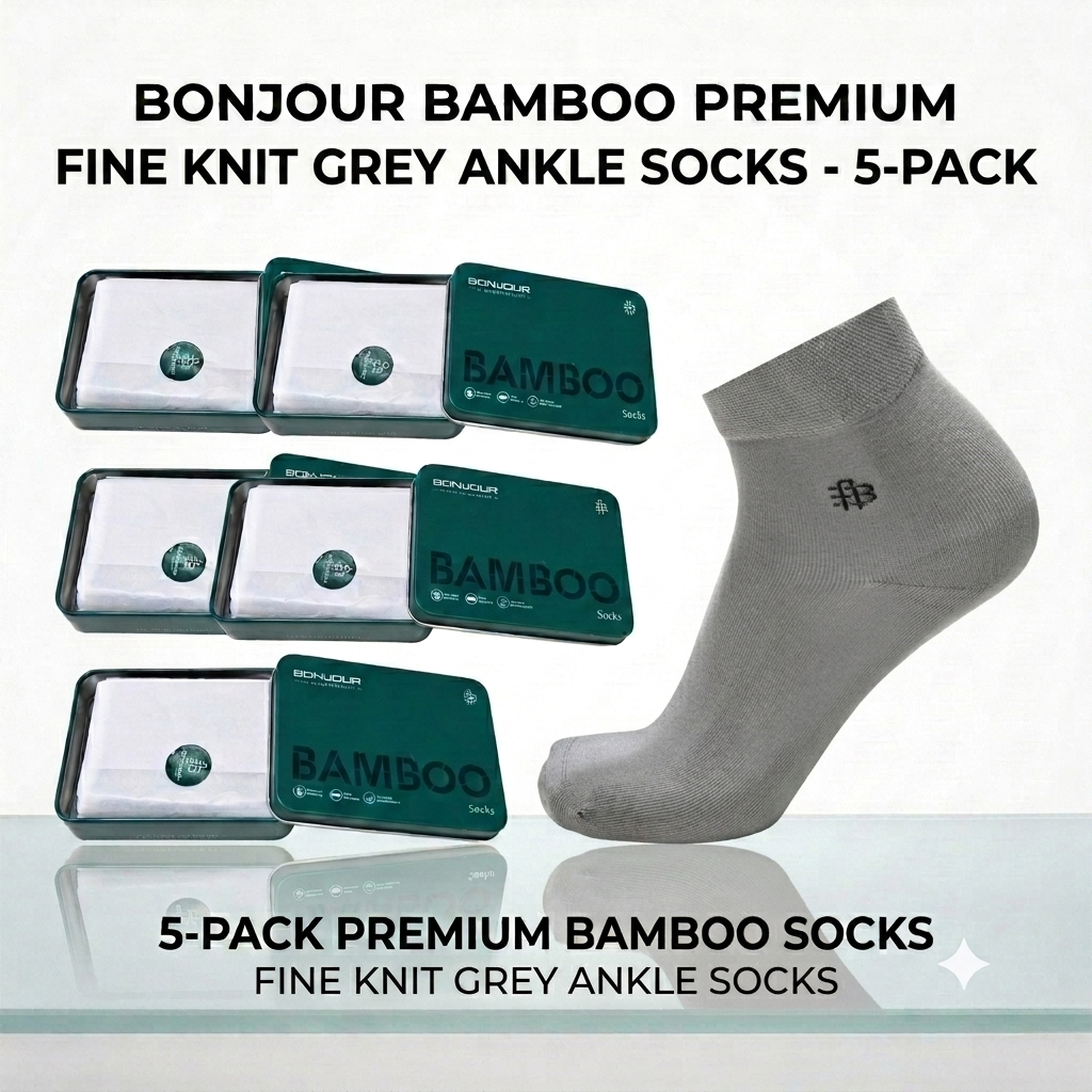 Bonjour Bamboo Organic Naturally Anti Bacterial Ankle Socks 23cm Combos Assorted Colors