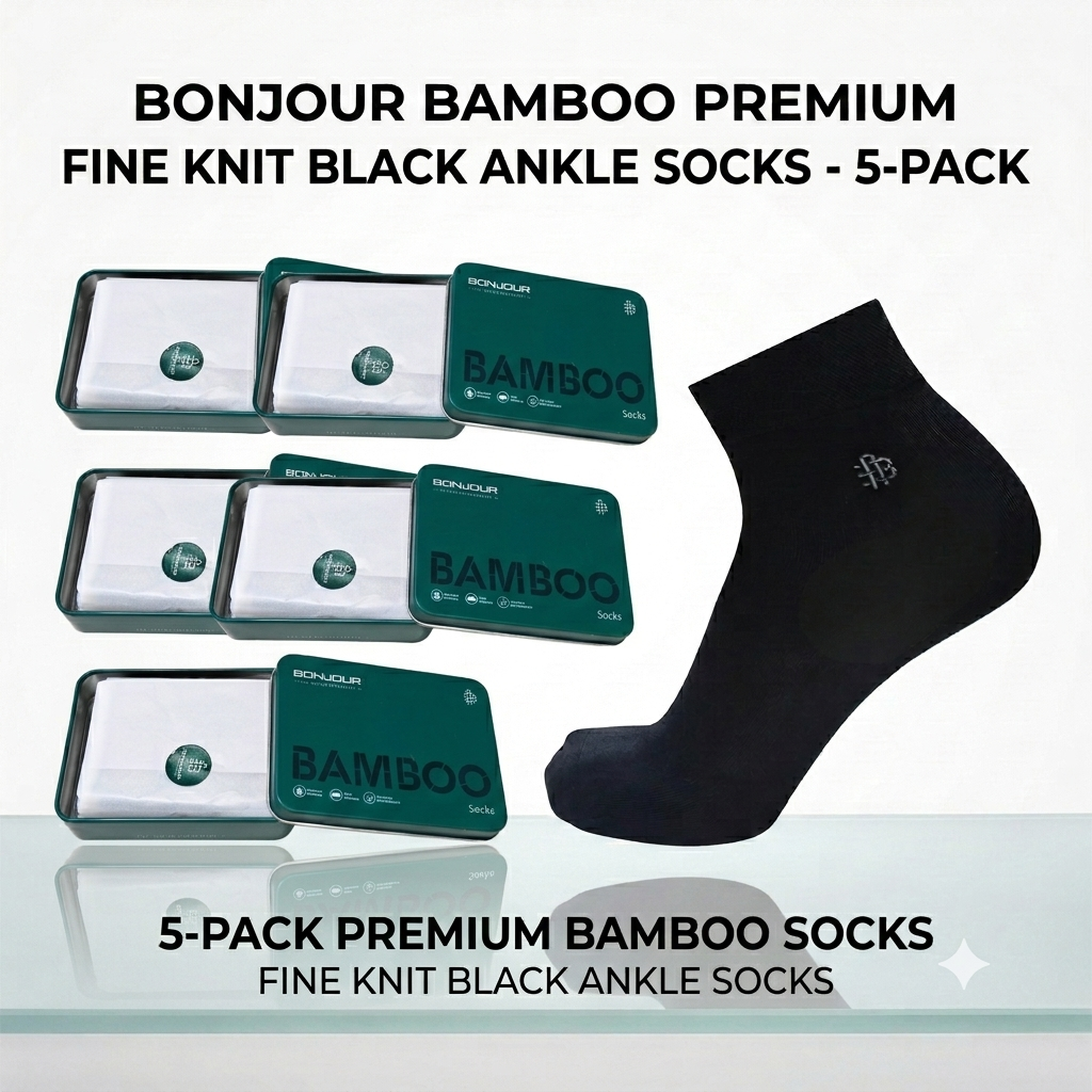 Bonjour Bamboo Organic Naturally Anti Bacterial Ankle Socks 23cm Combos Assorted Colors
