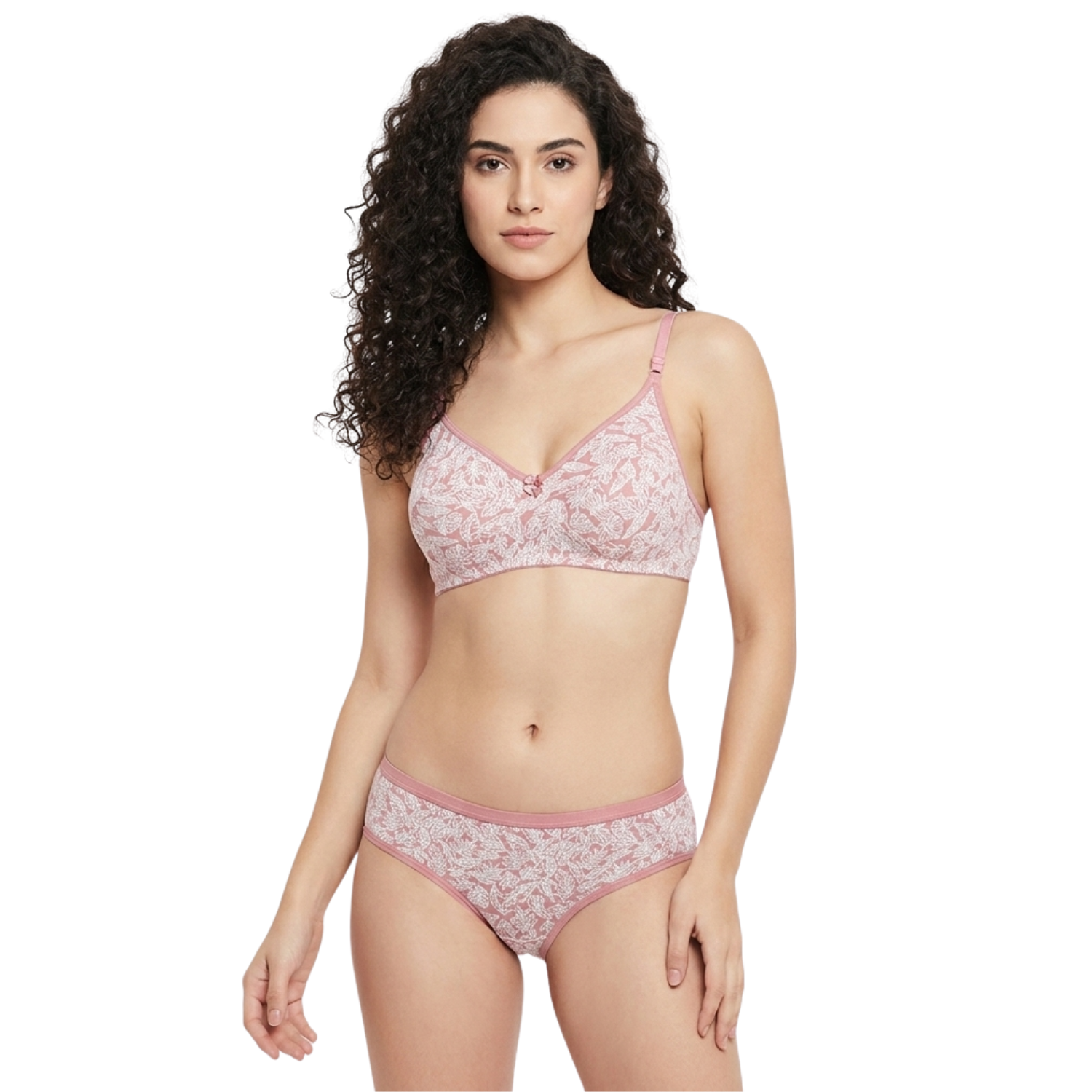 Goodwill Stretchable Non Padded Non Wired Mid Rise Brief Printed Lingerie Set Pack Of 3 Assorted Colors