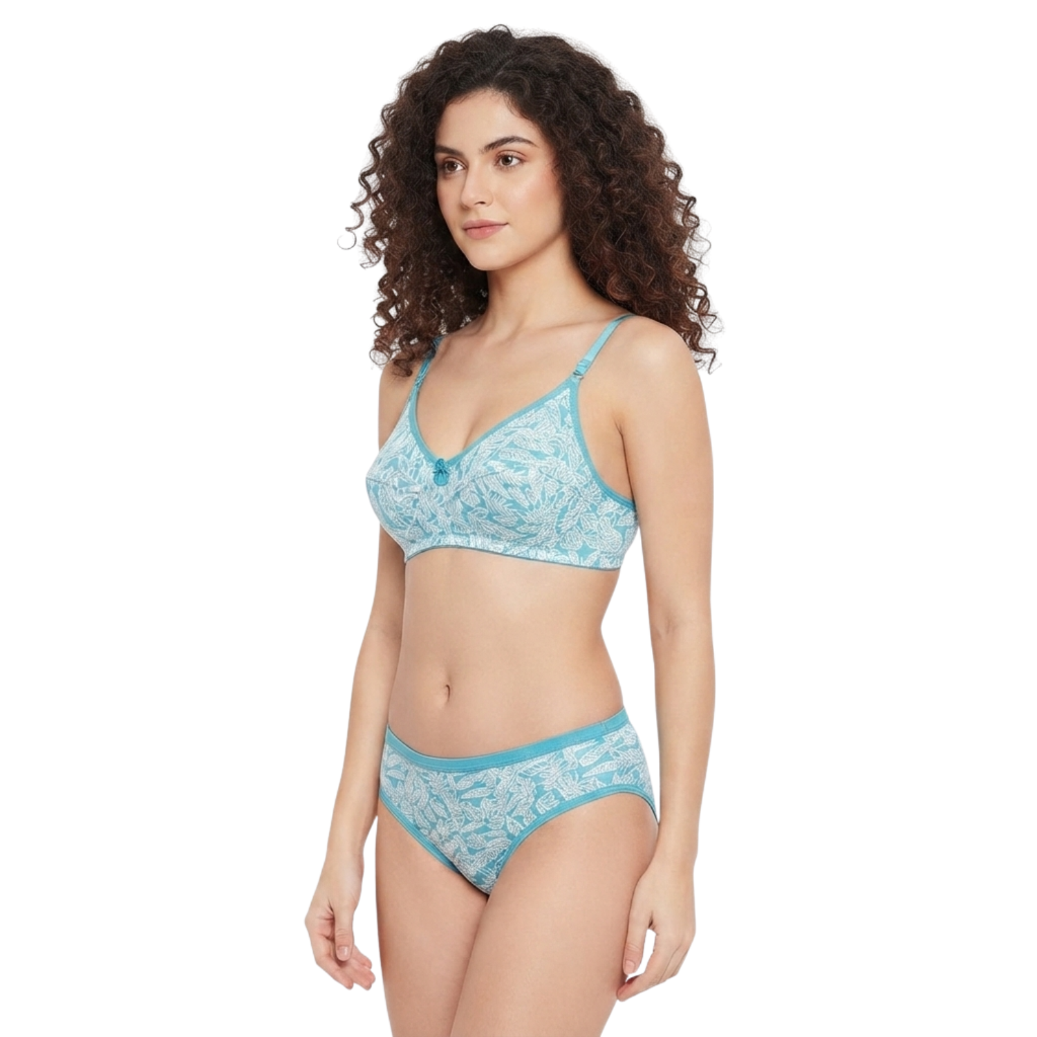 Goodwill Stretchable Non Padded Non Wired Mid Rise Brief Printed Lingerie Set Pack Of 3 Assorted Colors