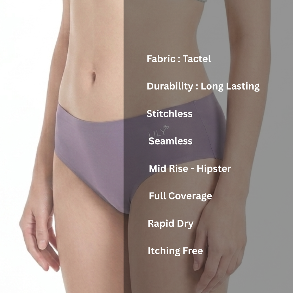 Lily Seamless, Stitch less, Super Soft Tactel Panties Pack Of 2 Assorted Colors