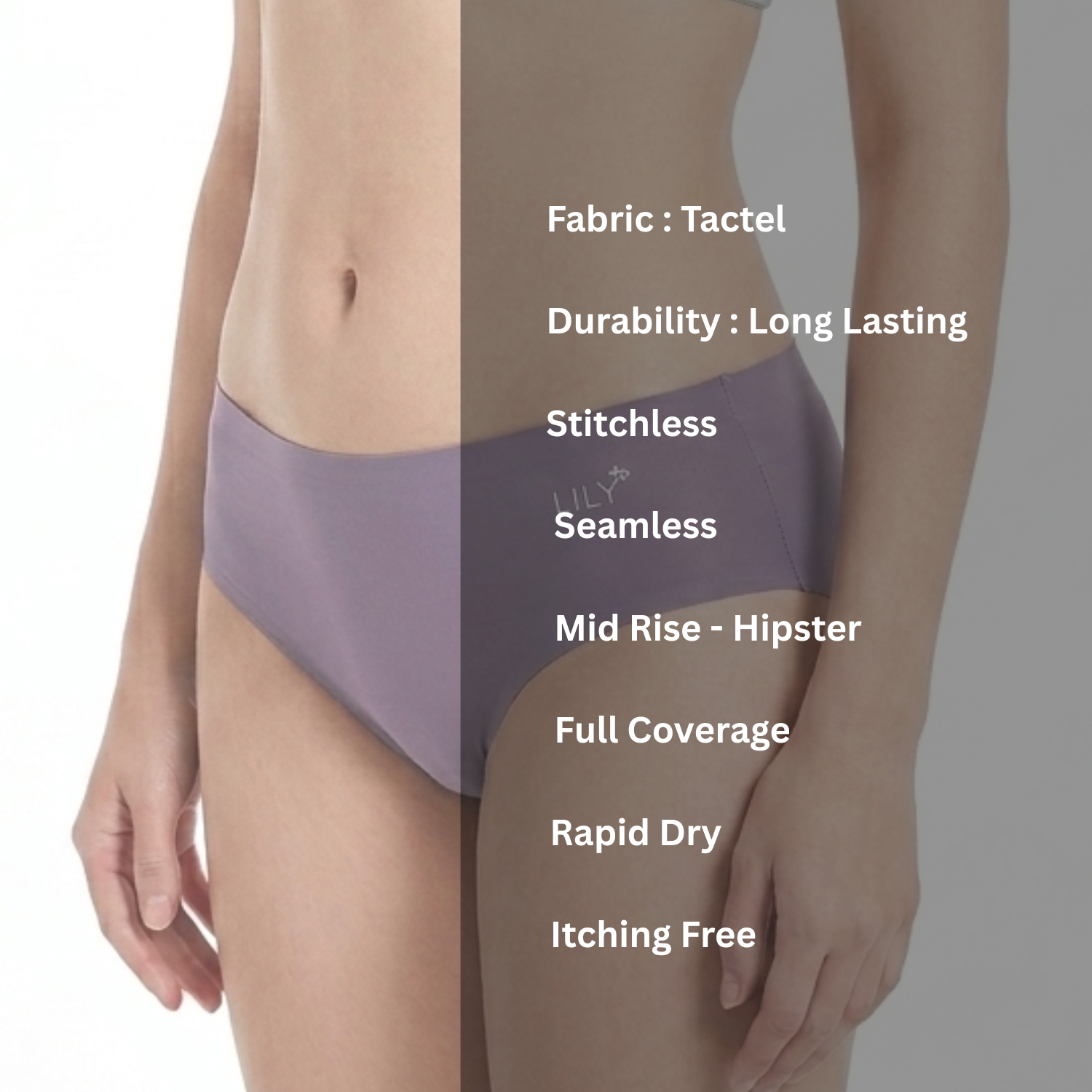 Lily Seamless, Stitch less, Super Soft Tactel Panties Pack Of 2 Assorted Colors