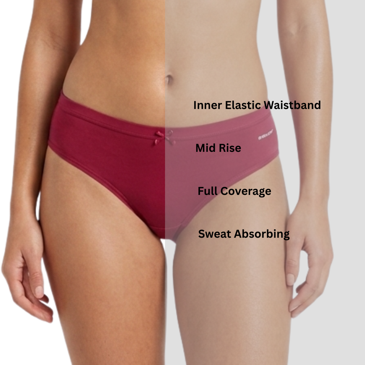 Alishan Stretchable Tactel Seamless, Non Padded "B" Cup Mid-Rise Lingerie Set