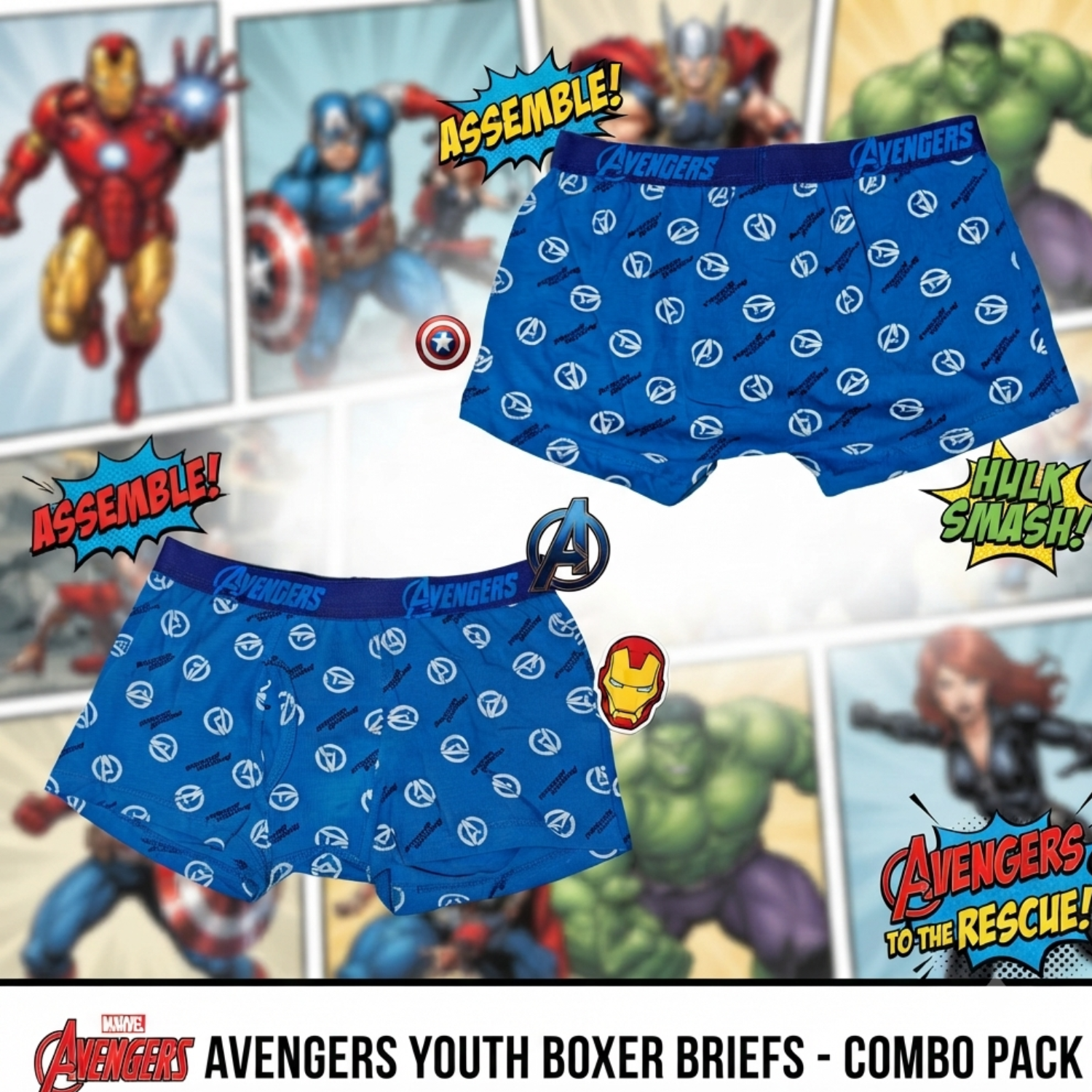 Sporto Marvel Printed Front Open Trunk For Kids Pack Of 4 Assorted Colors