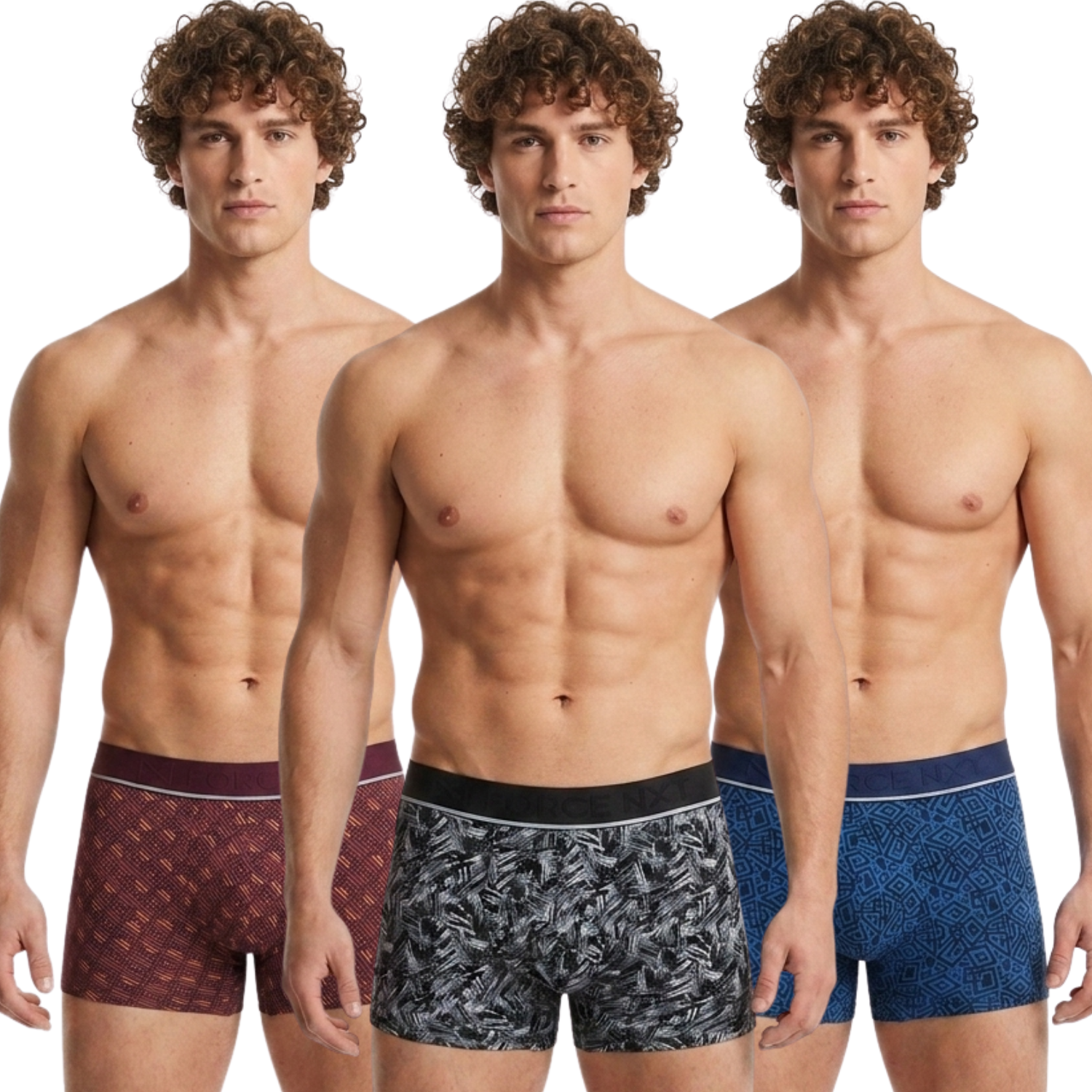 Force NXT Stretchable Micro Modal Printed Trunk Combos Assorted Colors