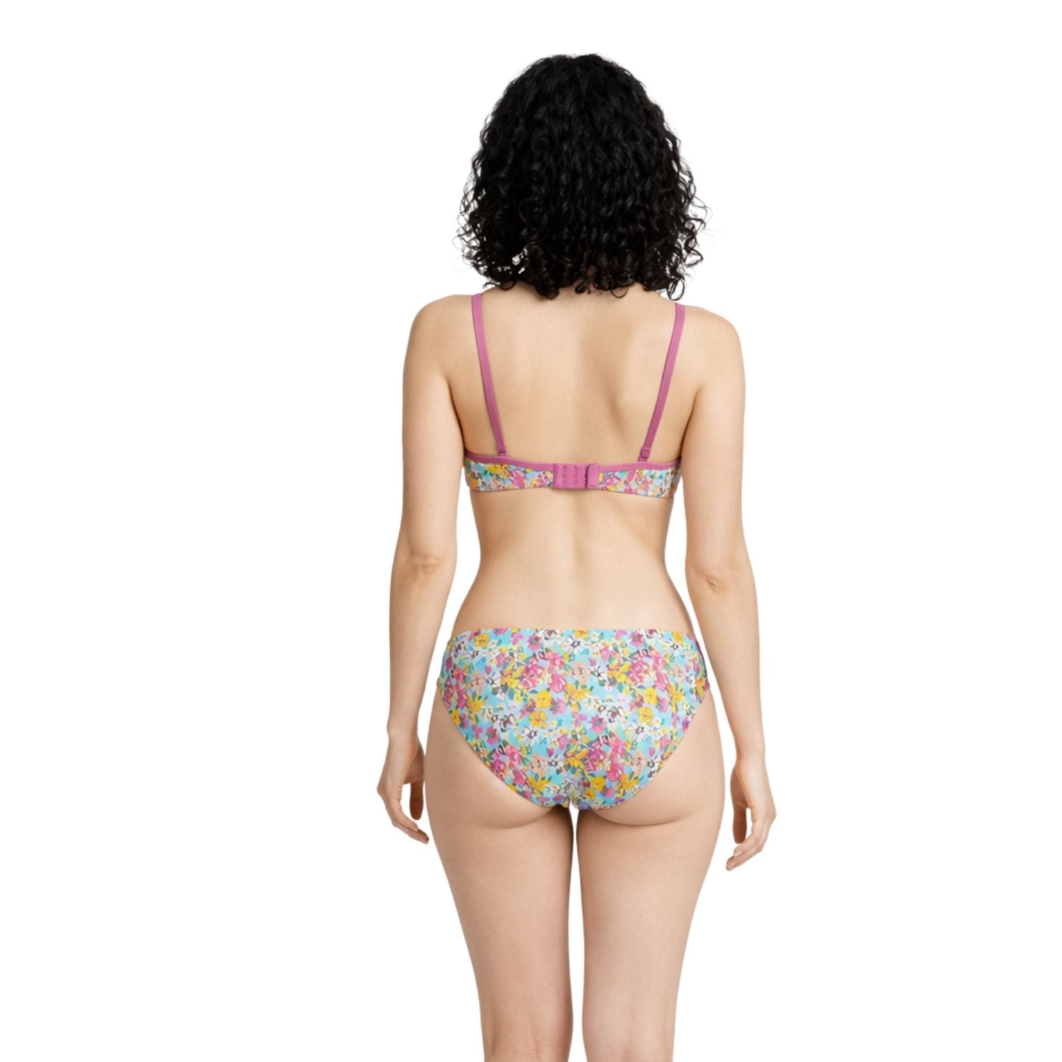 F-More Light Padded "B" Cup Wire Free Bra With Mid Rise Seamless Brief Lingerie Set