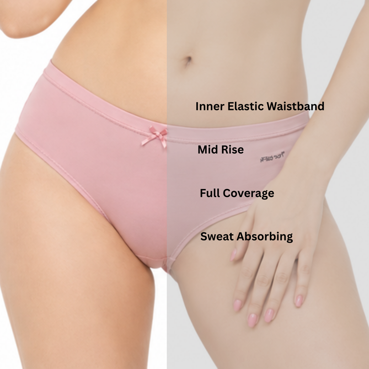 Alishan Stretchable Tactel Seamless, Non Padded "B" Cup Mid-Rise Lingerie Set