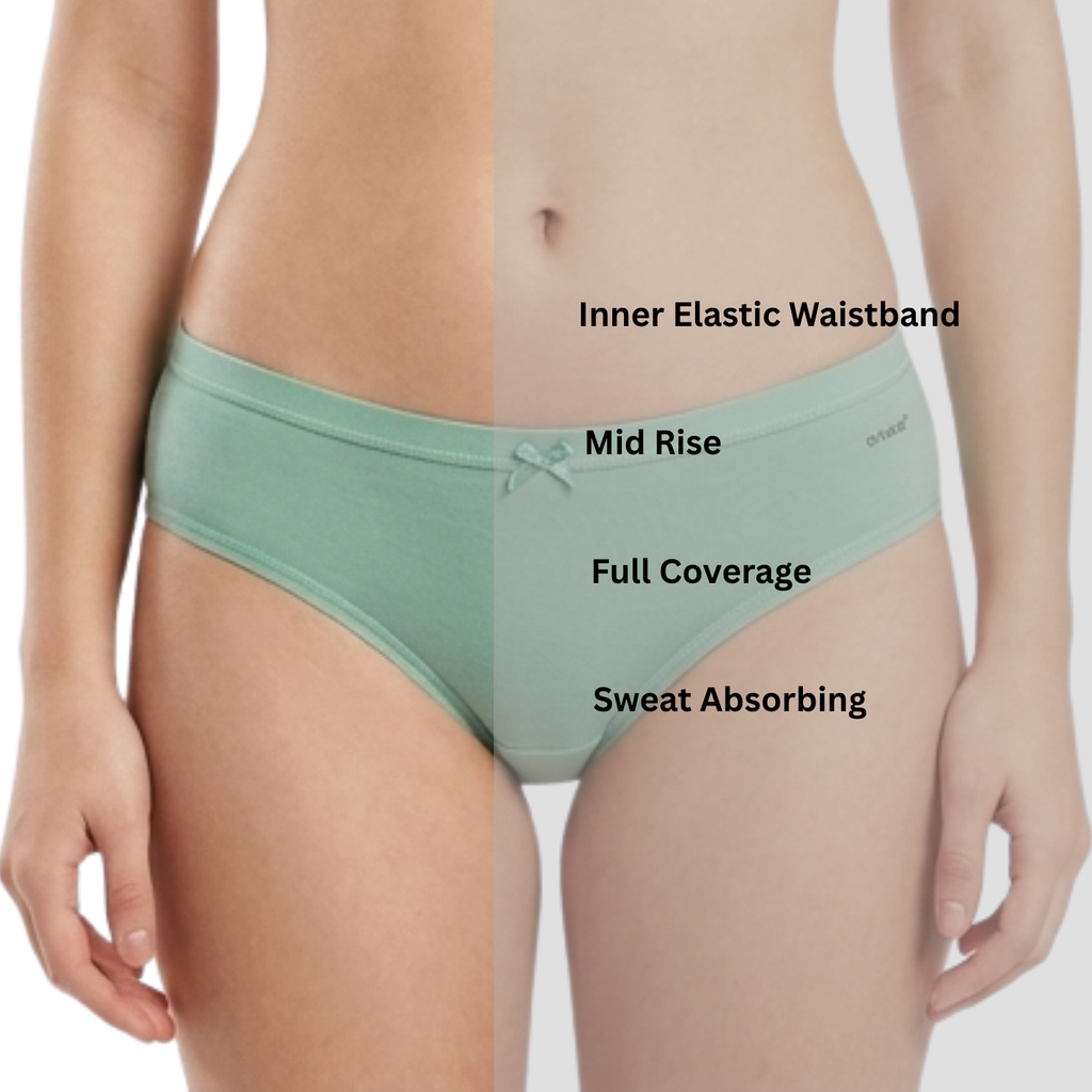 Alishan Stretchable Tactel Seamless, Non Padded "B" Cup Mid-Rise Lingerie Set