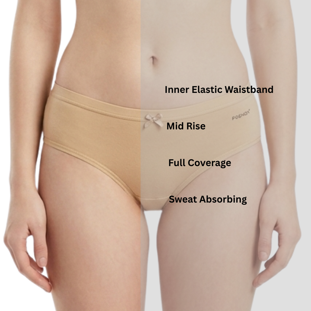 Alishan Stretchable Tactel Seamless, Non Padded "B" Cup Mid-Rise Lingerie Set