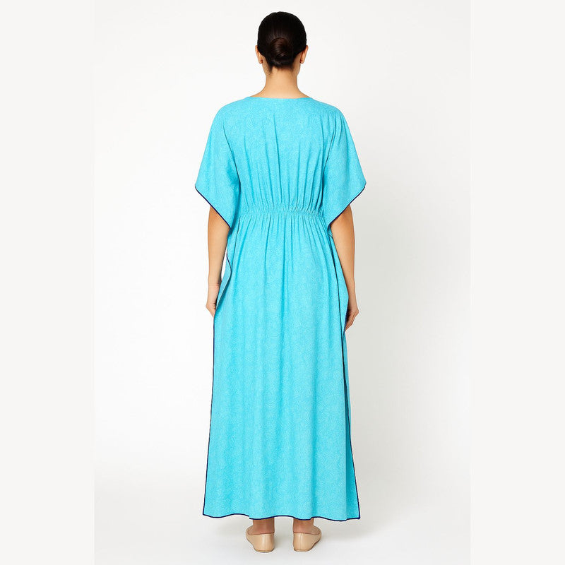 Spenca Rayon Cotton Printed Kaftan Nighty Gown