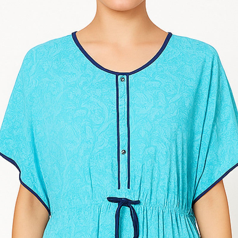 Spenca Rayon Cotton Printed Kaftan Nighty Gown
