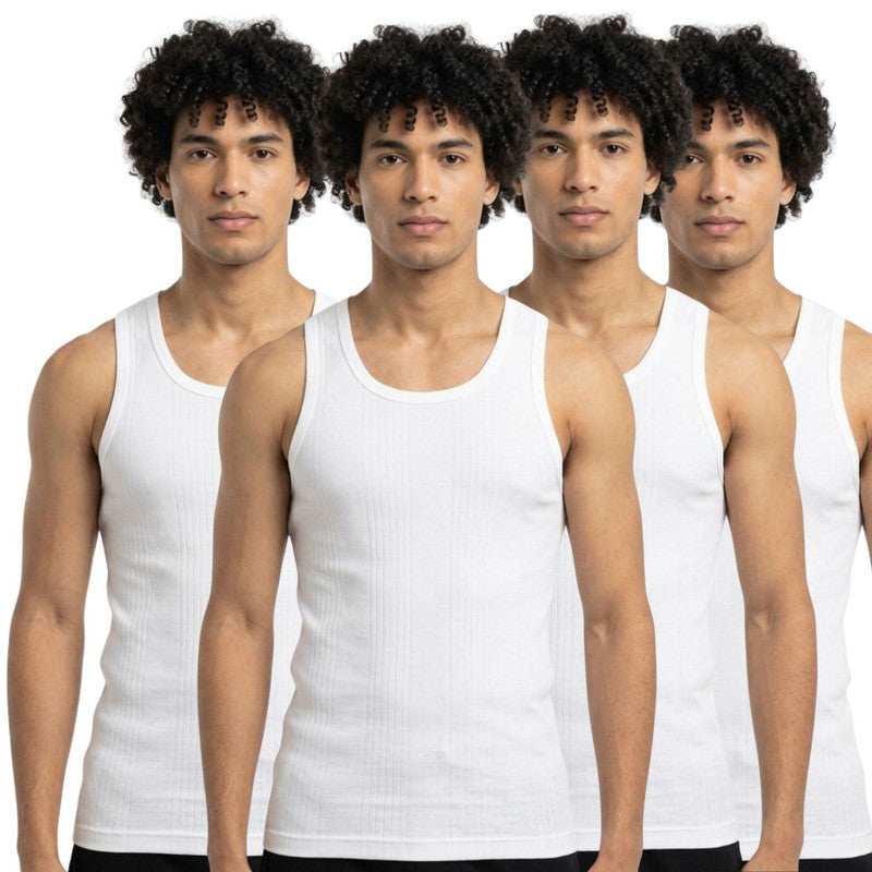 Body X Stripe Cotton Vest Pack Of 4