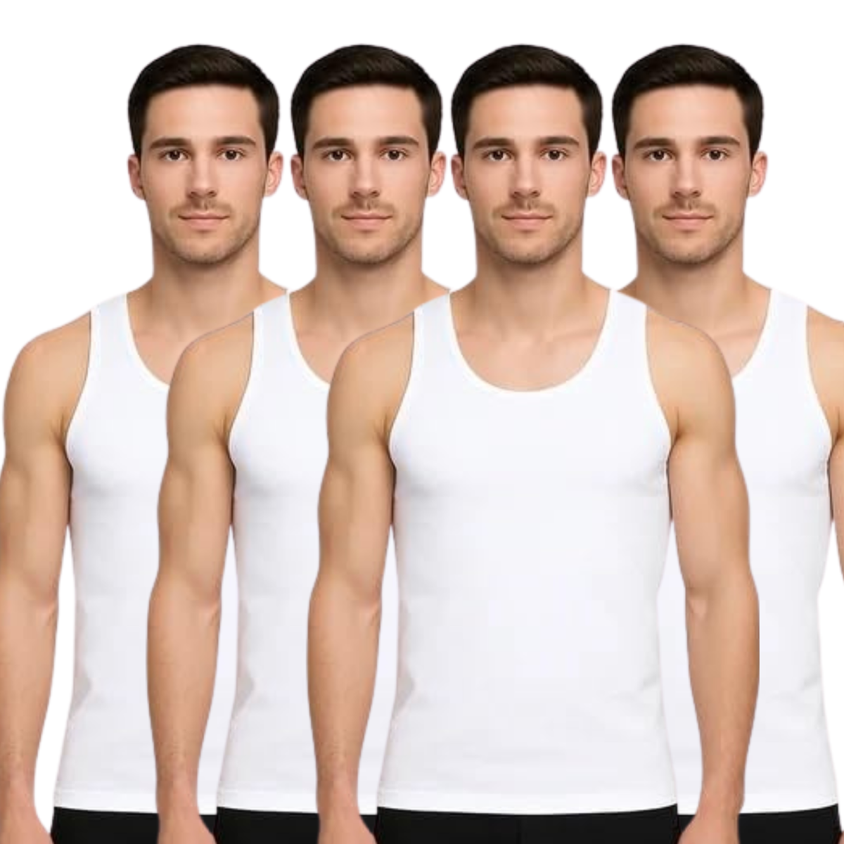 Force Nxt Cotton White Vest Pack Of 4