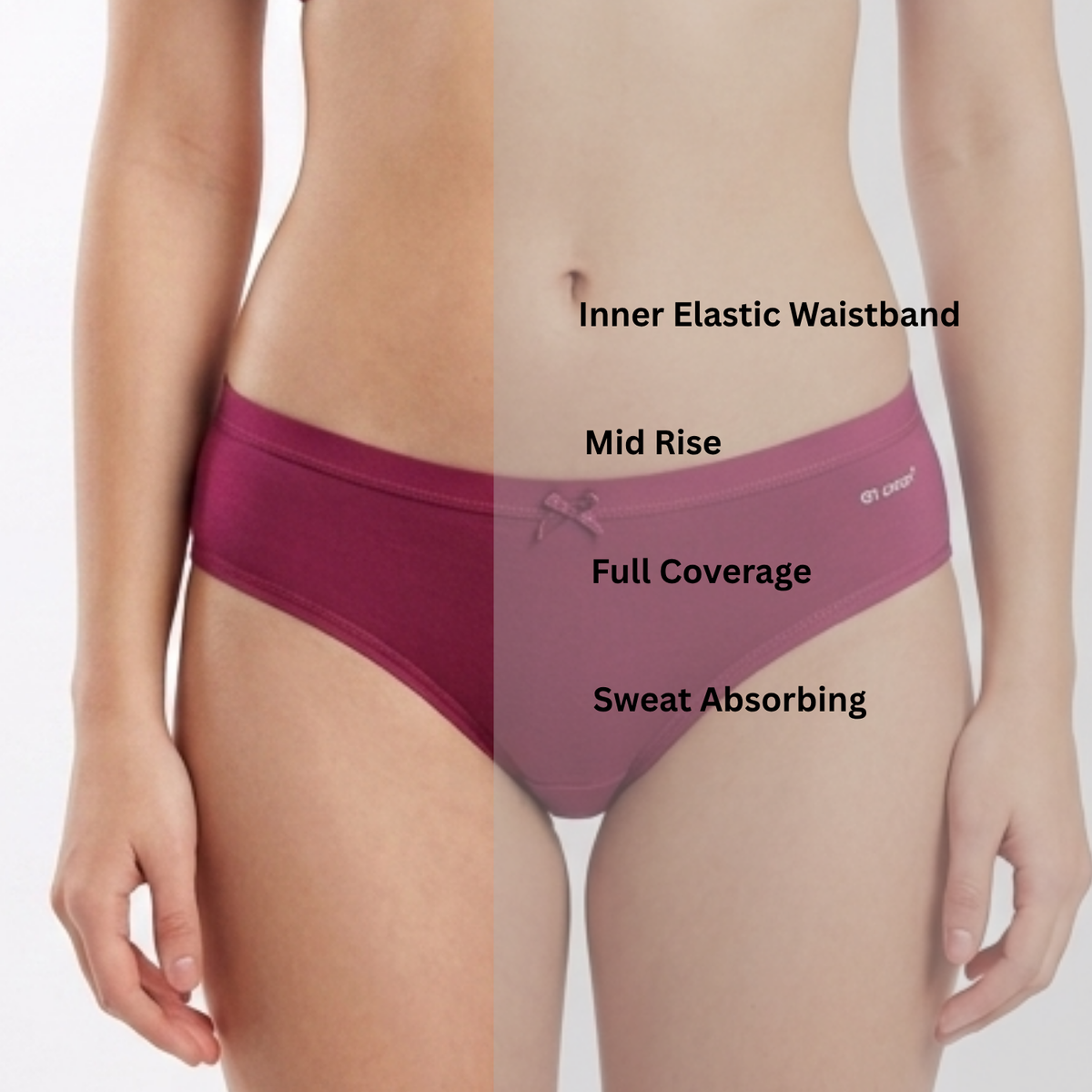 Alishan Stretchable Tactel Seamless, Non Padded "B" Cup Mid-Rise Lingerie Set