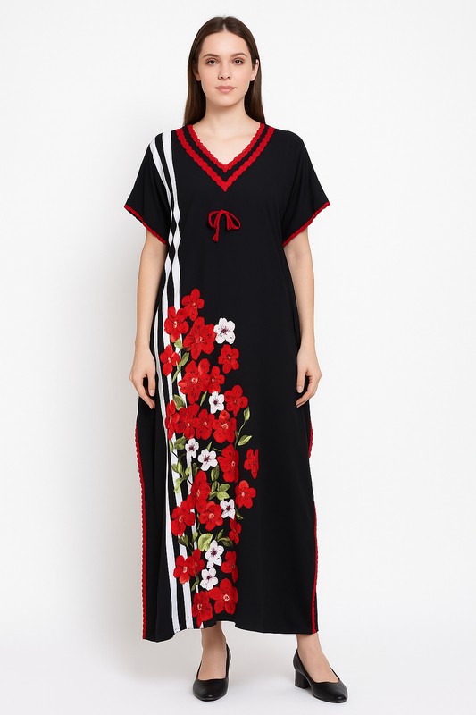 Spenca Rayon Cotton Printed Kaftan Nighty Gown