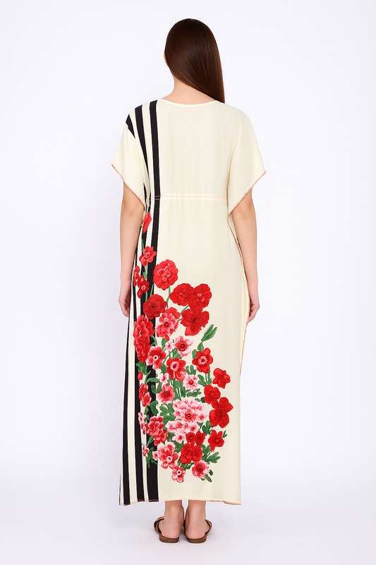 Spenca Rayon Cotton Printed Kaftan Nighty Gown