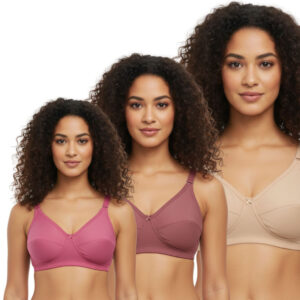 Spenca Micro Modal Non Padded & Non Seamless "C" Cup Bra Pack Of 3 Assorted Colors
