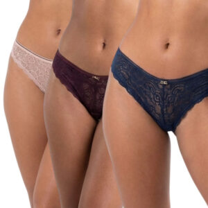 Spenca Fancy Neted Thongs Panties Pack Of 3 Asstd.Colors